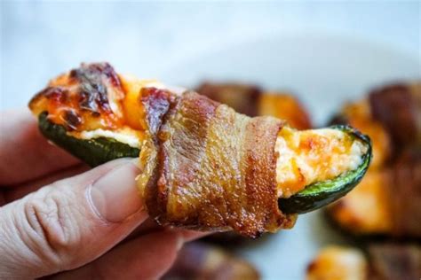 Air Fryer Bacon Wrapped Stuffed Jalapenos With Cream Cheese