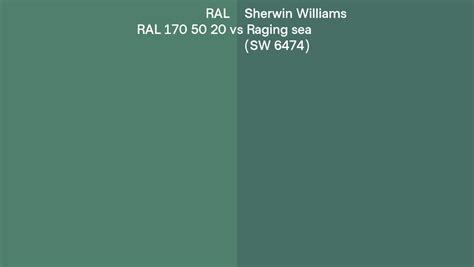 Ral Ral Vs Sherwin Williams Raging Sea Sw Side By Side