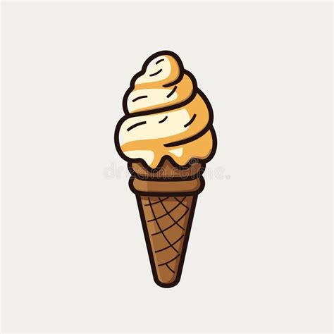 Ice Cream Hand Drawn Comic Illustration Ice Cream Vector Doodle Style