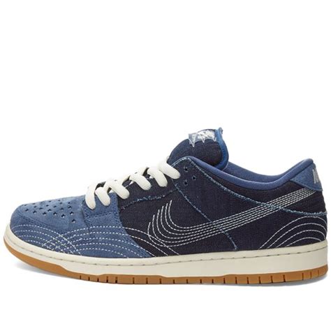 Nike Sb Dunk Low Pro Prm Sashiko Navy And Brown End Ie