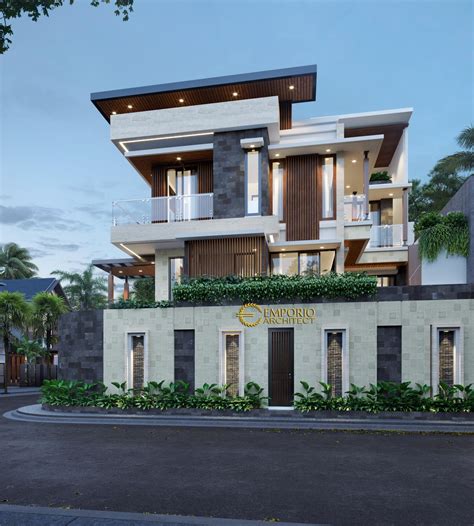 Desain Tampak Samping Rumah Modern Lantai Bapak Bny Di Tangerang