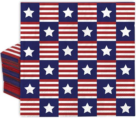 Amazon AnyDesign 80 Pack Patriotic Napkins Disposable American