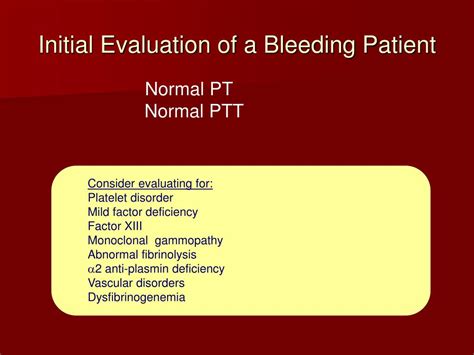 Ppt Evaluation Of The Bleeding Patient Powerpoint Presentation Free