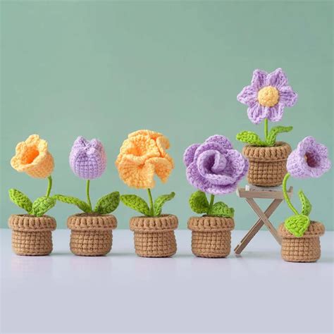 Mewaii Crochet Flowers And Potted Plants For Beginners Crochet Kit With