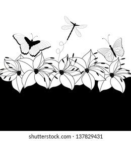 Black White Flowers Stock Vector Royalty Free 137829431 Shutterstock