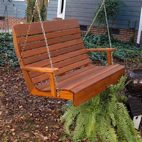 Porchgate Amish Made High Back Cedar Hanging Porch Swing Porch Swing