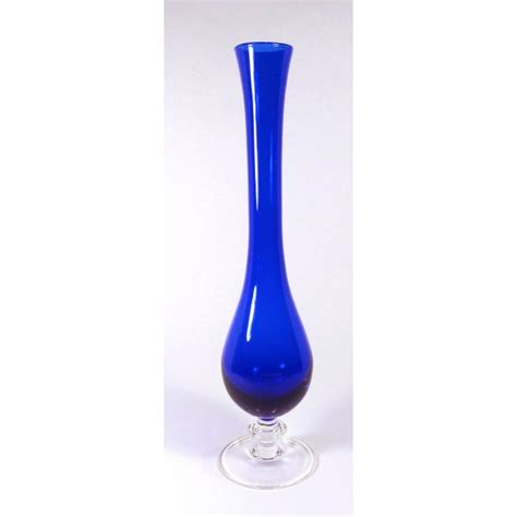 1960s Mid Century Modern Empoli Cobalt Blue Glass Bud Vase Chairish