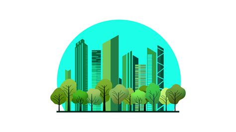 Green City Concept Green Town With Trees Ecological City And Environment Conservation Eco