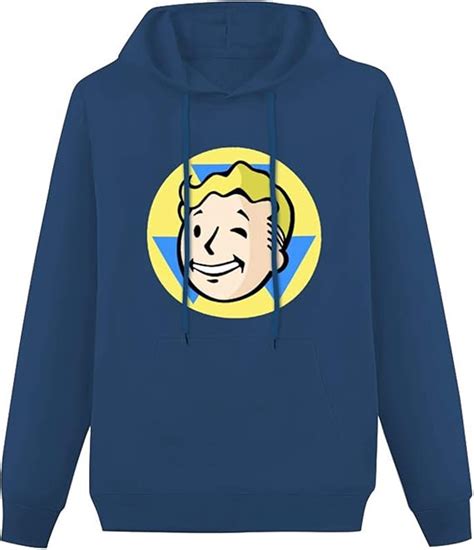 Mens Fallout Hoodies Long Sleeve Pullover Loose Hoody Sweatershirt Navy