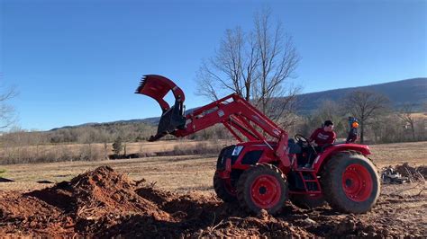 Kioti RX 7320 Moving Large Oak Stump YouTube