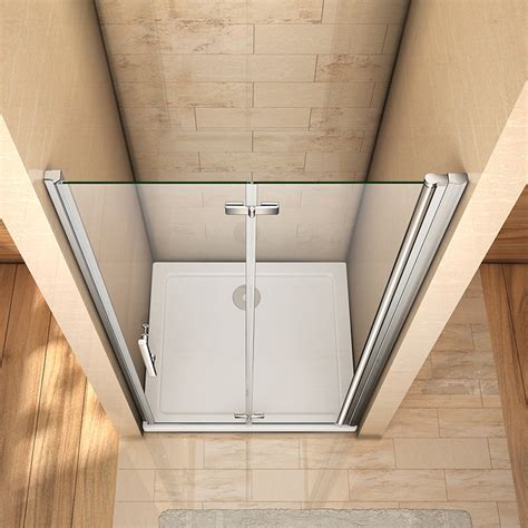 Aica Frameless Pivot Bi Fold Shower Door Enclosure Glass Screen 700 760