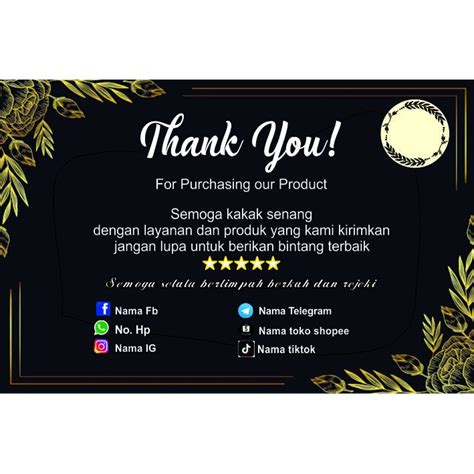 Jual Kartu Ucapan Terima Kasih Online Shop Thank You Card Custom