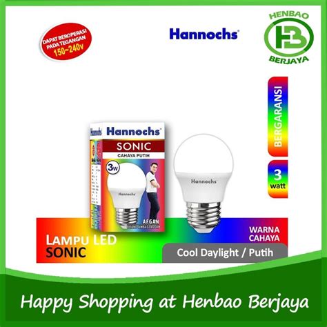 Jual Hannochs Sonic Watt Bohlam Lampu Cahaya Putih Daylight Led Bulb