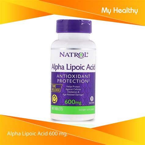 Exp2023 Natrol Alpha Lipoic Acid Time Release 600 mg 45 Tablets สารสกด