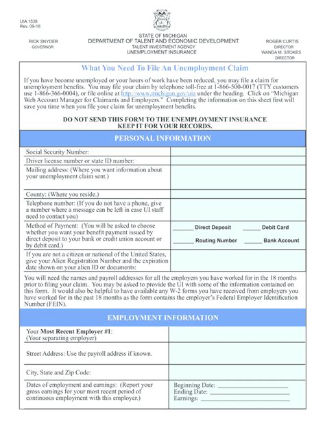 Mi Need Unemployment Form Fill Out And Sign Printable Pdf