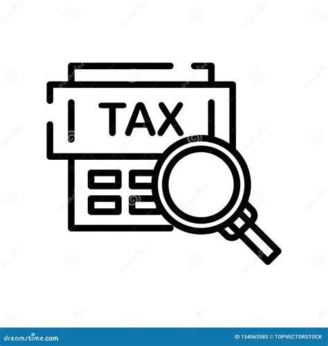 Taxes Icon Vector Isolated On White Background Taxes Sign Line