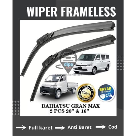 Jual Wiper Frameless Full Karet Daihatsu Gran Max D Blind Van Pick Up