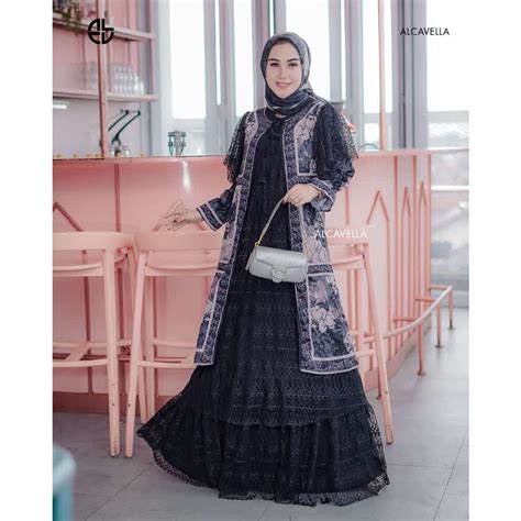 Jual Alcavella Laurencia Dress Terlaris Bestseller Gamis Wanita