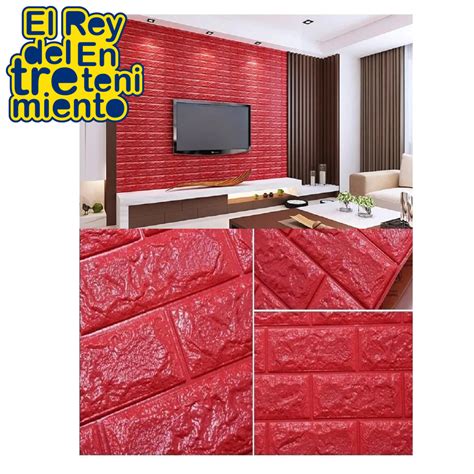 Revestimiento D Placas Autoadhesivas X Cm Pvc Mm Rojo El Rey