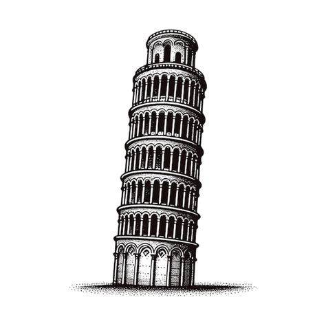 Um Desenho Preto E Branco De Uma Torre As Palavras A Torre Sobre