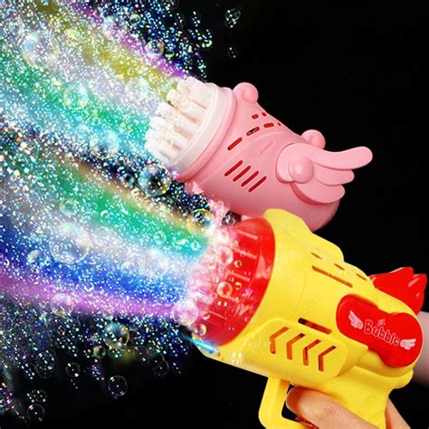 Pistola Autom Tica De Bolhas De Sab O Led Brinquedo Infantil