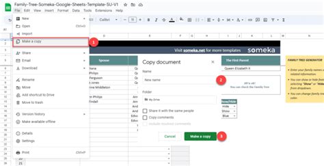 Google Sheets Family Tree Template | Online Genealogy Chart