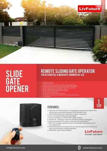 Entrance Automation System Remote Sliding Gate Operator At 45000 00