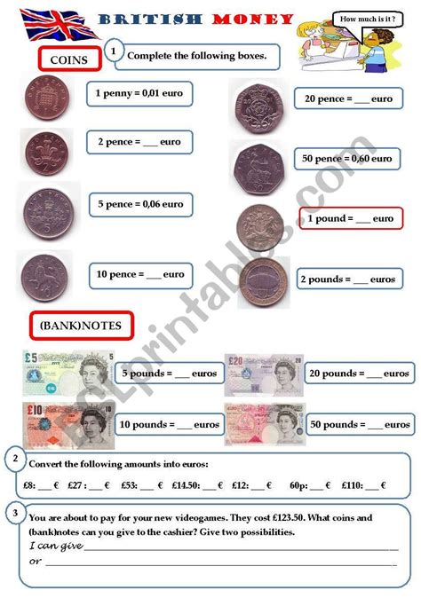 British Money Coins And Banknotes ESL Worksheet By Linou 40 OFF