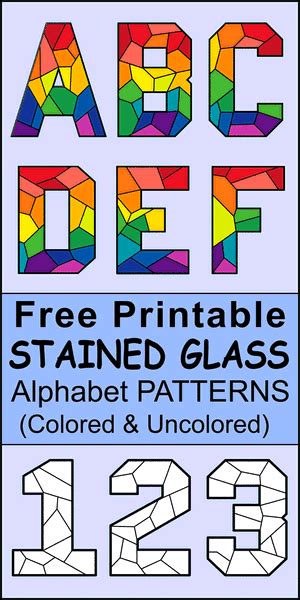 Stained Glass Lettering Patterns Free Printable Alphabet Off