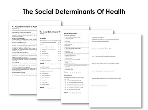 The Social Determinants Of Health Docx Teaching Resources