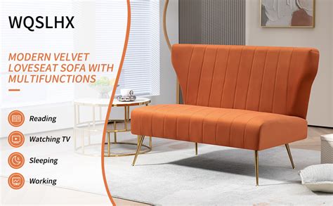 Amazon WQSLHX 50 Velvet Modern Armless Loveseat Sofa