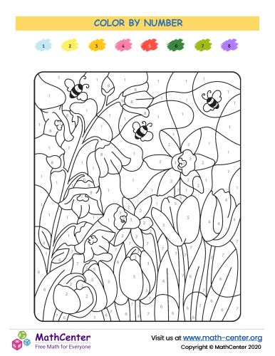 Color By Numbers Nature Coloring Activities Math Center