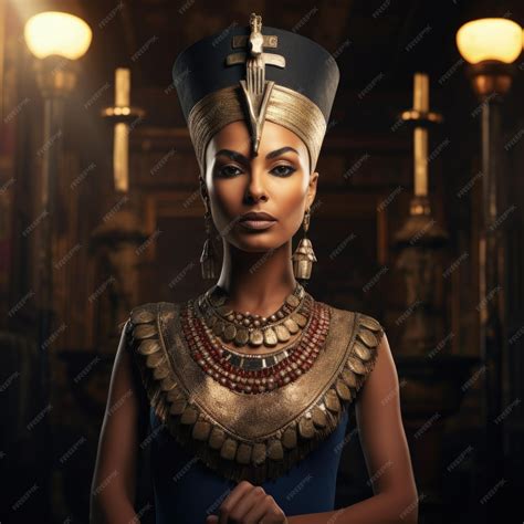 Premium Ai Image Queen Nefertiti Of Egypt In Her Elegant Regal Attire