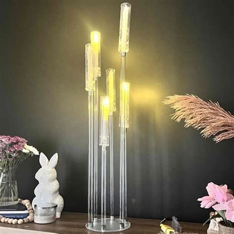 Arms Clear Candle Holders Wedding Table Centerpieces Decoration