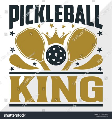 Pickleball King SVG Printable Vector Royalty Free Stock Vector