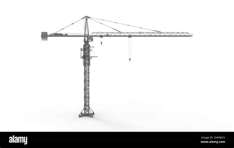 3D Representación de una grúa de torre ingeniería construcción de