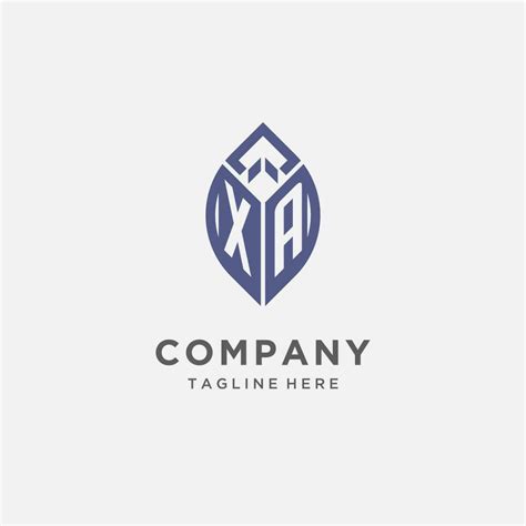 XA Logo With Leaf Shape Clean And Modern Monogram Initial Logo Design