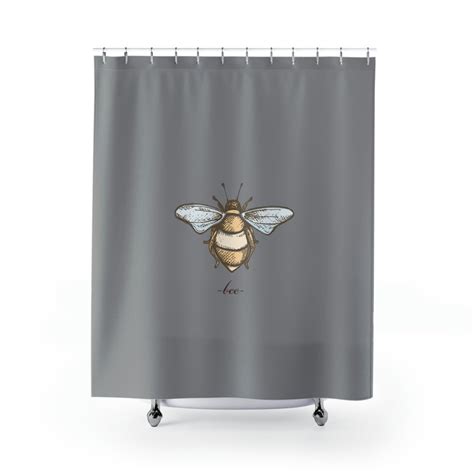 Honey Bee Shower Curtain With Flower And Comb Design Craigshirt