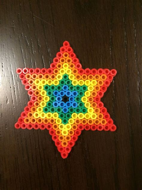 Hama Bead Rainbow Star Perler Bead Patterns Beading Patterns Perler