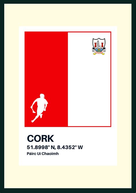 Cork Hurling Gaa Print Silhouette And Crest Sportpix Gaa Framed