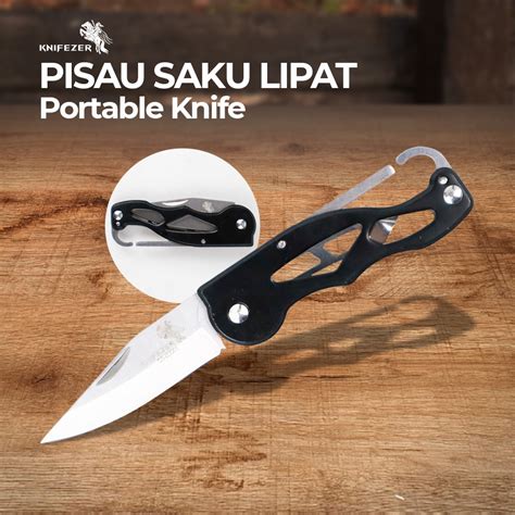 Knifezer Pisau Saku Lipat Portable Camping Knife Survival Tool C