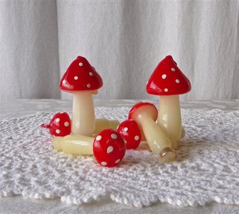 Mushroom Candles Western Germany Set Of 6 Toadstool Holiday Etsy