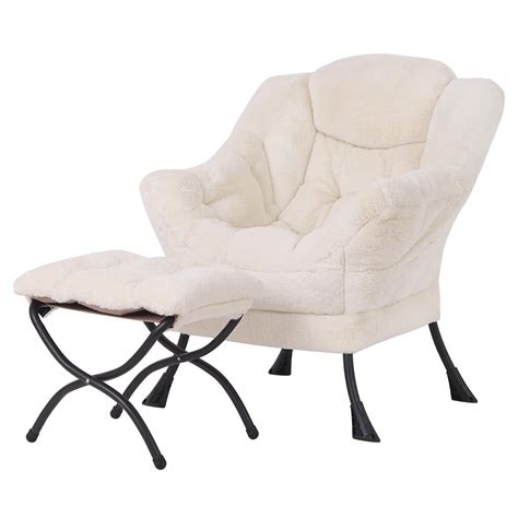 Welnow Lazy Chair with Ottoman, Modern Lounge Accent Chair with ...