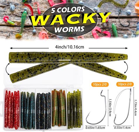 Goture Wacky Kit De Se Uelos De Pesca Con Gusanos Kit De