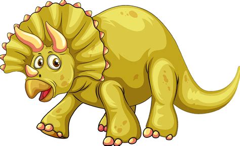 A Triceratops Dinosaur Cartoon Character Vector Art At Vecteezy