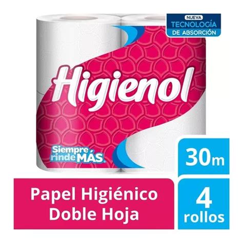 Papel Higiénico Higienol Doble Hoja 30 M Paquete De 4 Rollos Mercadolibre