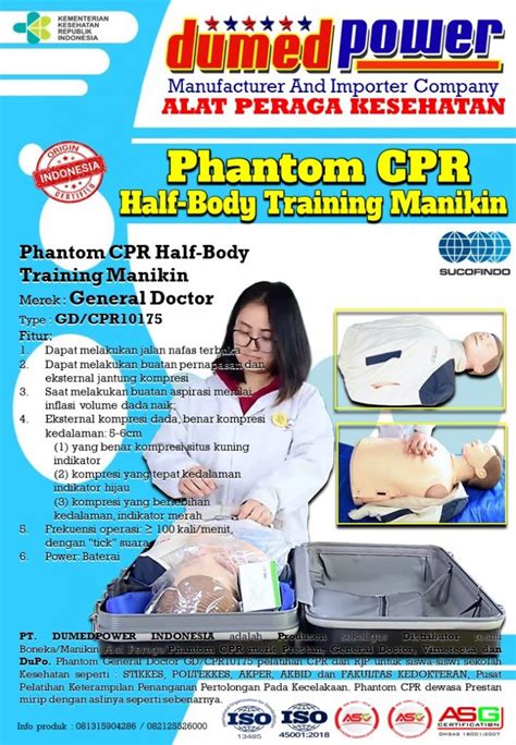 Phantom CPR Training Manikin Half Body GD CPR10175 PT DUMEDPOWER