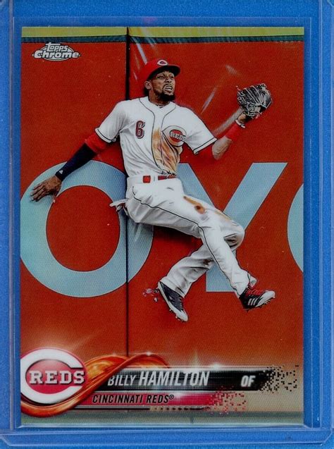 2018 Topps Chrome Refractor Parallel 15 Billy Hamilton Cincinnati Reds