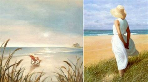 Dreamy Paintings Of Women On The Beach Looking To Sea Beach Bliss Living