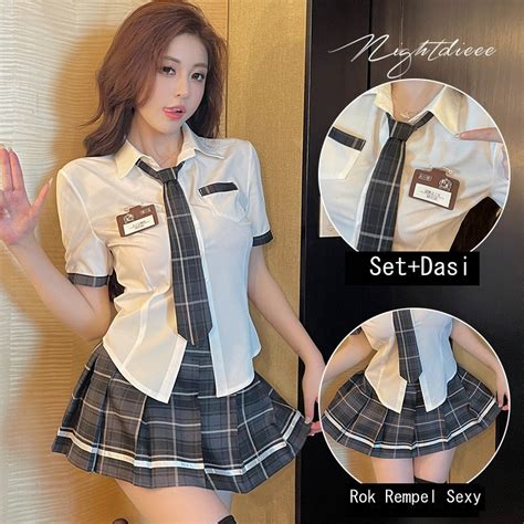 Jual Lingerie Seksi Siswa Hot Jk Seragam Malam Sexy Cosplay Kostum Set